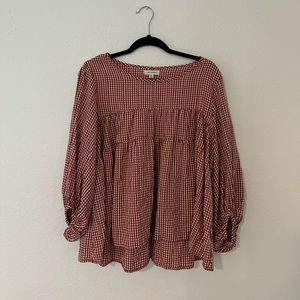 Max Studio red gingham top